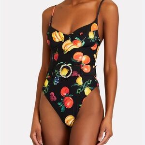We Wore What Belted One Piece Fruit Swimsuit - Small